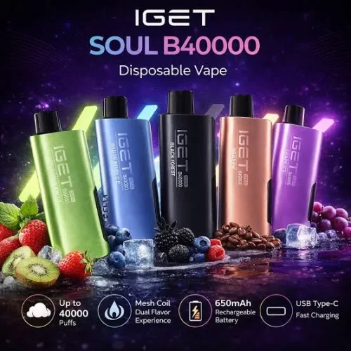 images-11.webp IGET Soul B40000 Vape (All Flavors) ā Buy Online in Chennai